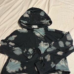 Wildfox blue  Tie-Dye cropped Hoodie